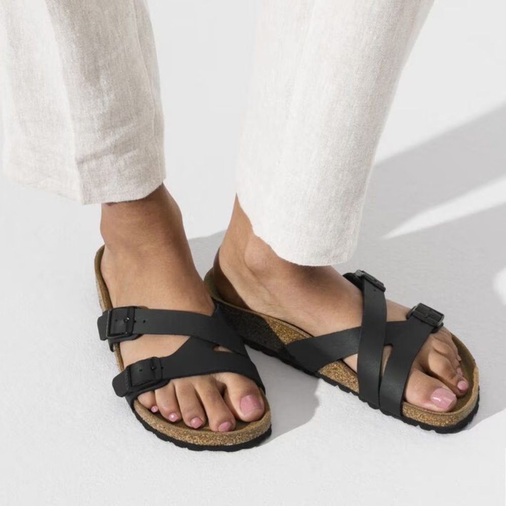 Birkenstock Black Crisscross Leather Sandals